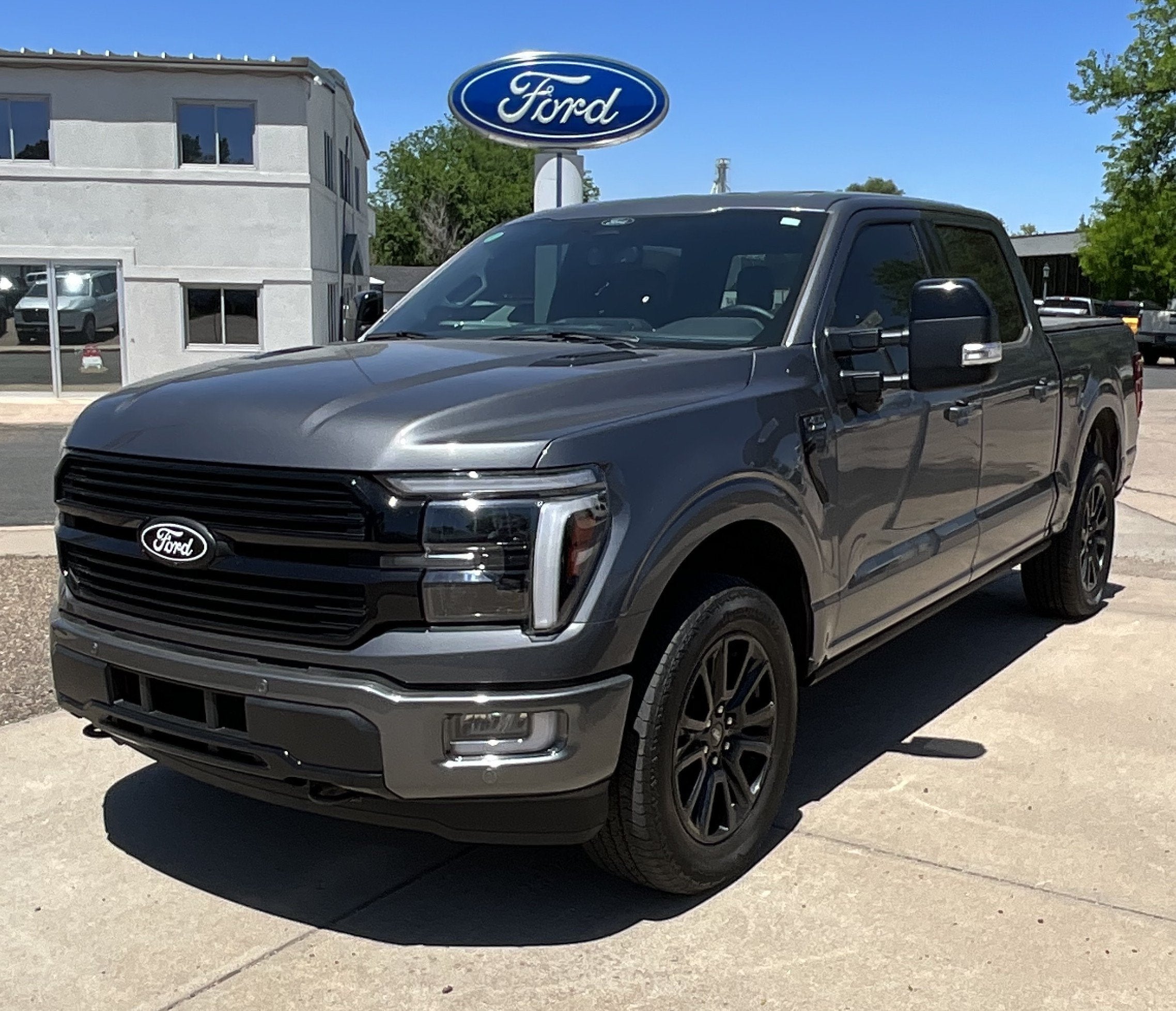 2025 Ford F-150 Platinum in Carbonized Gray Metallic — front three-quarter view
